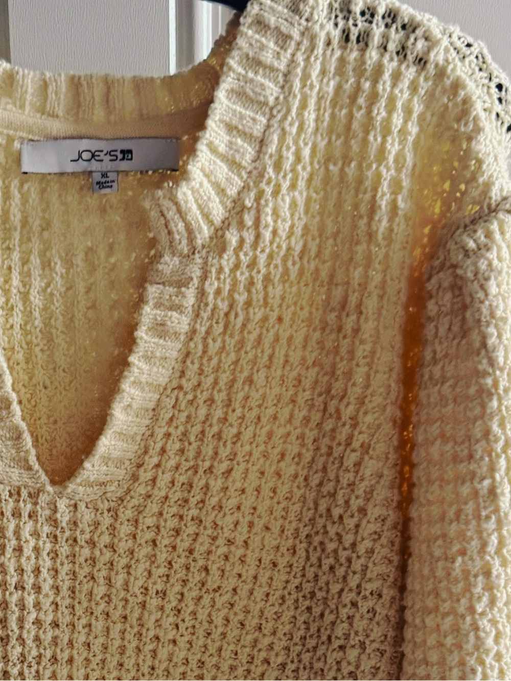 JOE’S JEANS YELLOW KNIT HALF SLEEVE TOP XXL - Picture 4 of 4